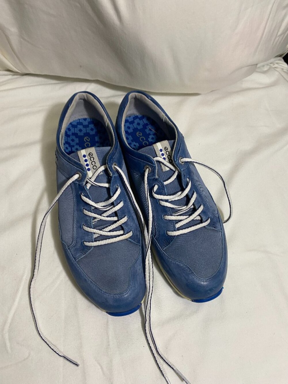 ECCO Biom Hybrid Max Women's Golf Shoes Blue Leather Mesh Spikeless Size 39 EU